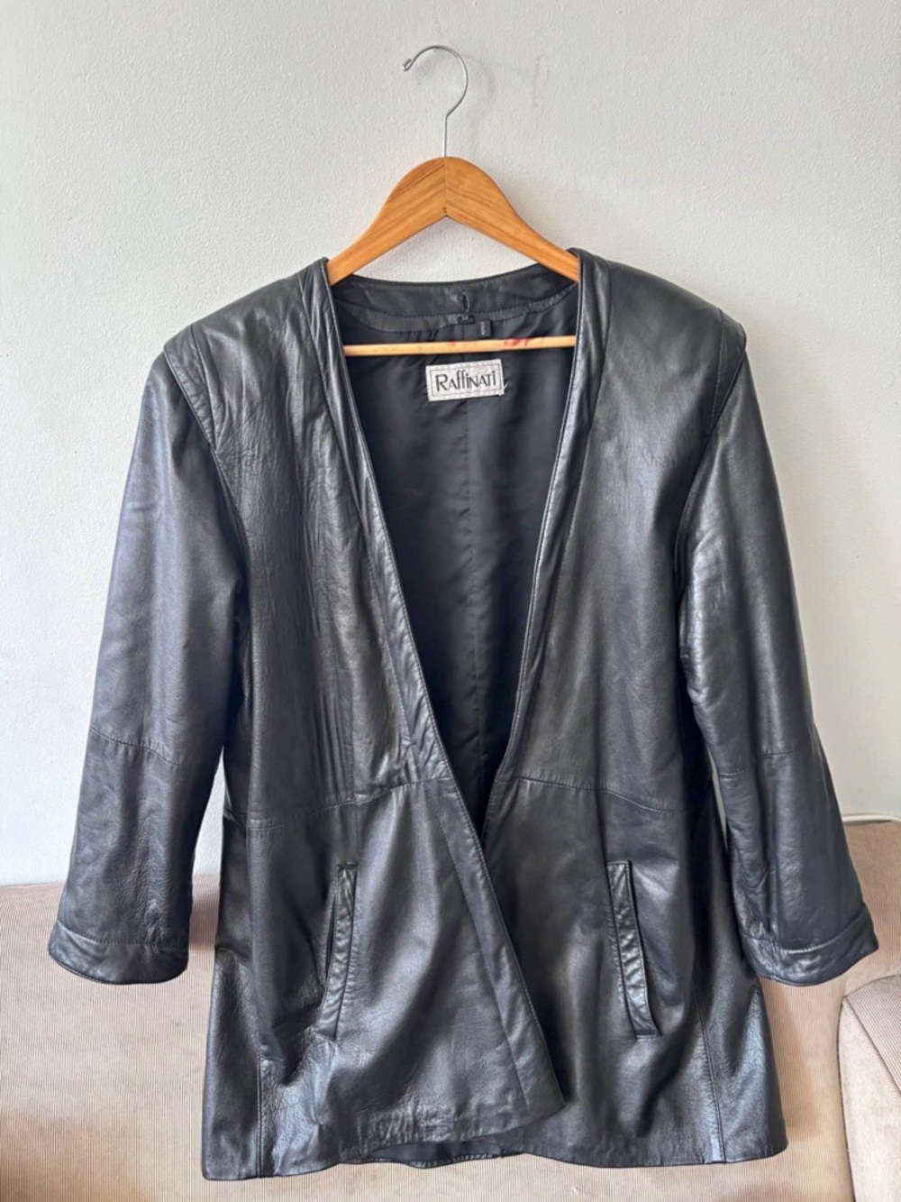 Vintage Leather Jacket/Blazer with removable fur lining